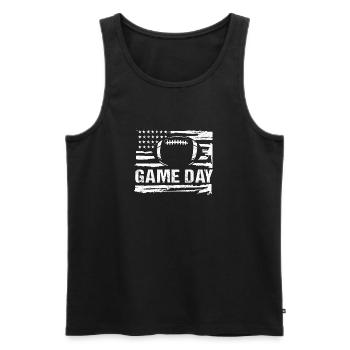 Jour de match US Flag American Football Lovers - Débardeur bio Premium Homme - noir - Devant - Michal (187cm)