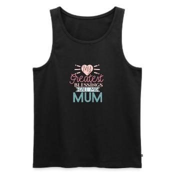 My Greatest Blessings Call Me Mum - Men's Premium Organic Tank Top - black - Front - Michal (187cm)