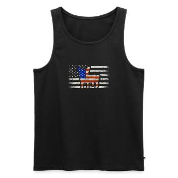 Boston Terrier 4 juillet Patriotic American - Débardeur bio Premium Homme - noir - Devant - Michal (187cm)