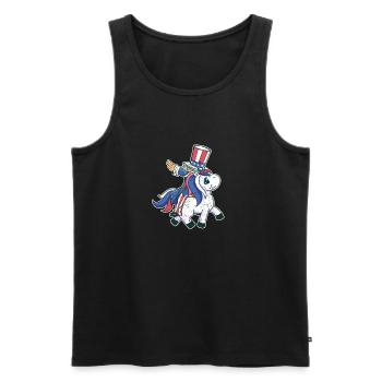 Riding Unicorn Lovers 4 juillet Mericorn patriot - Débardeur bio Premium Homme - noir - Devant - Michal (187cm)