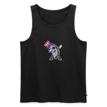 Dab Taco July 4 American Flag USA - Men's Premium Organic Tank Top - black - Front - Michal (187cm)