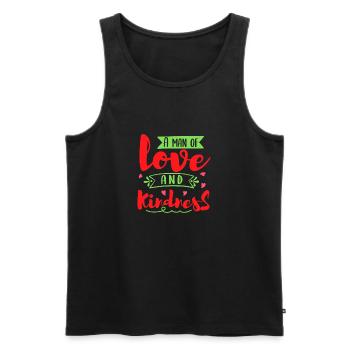 A MAN OF LOVE AN KINDNESS - Men's Premium Organic Tank Top - black - Front - Michal (187cm)