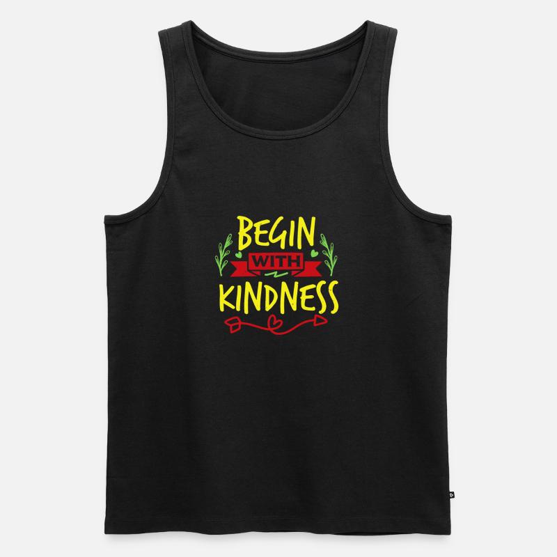 BEGINNEN SIE MIT FREUNDLICHKEIT - Männer Premium Bio Tank Top - Schwarz