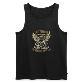 Geschenk zum 48. Geburtstag 1975 Legende Herren - Männer Premium Bio Tank Top - Schwarz - Vorne - Michal (187cm)
