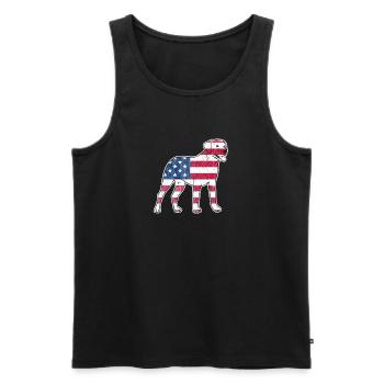 Labrador 4 juillet amoureux des chiens patriotiques US-am - Débardeur bio Premium Homme - noir - Devant - AI Model Male 178 light (178cm)