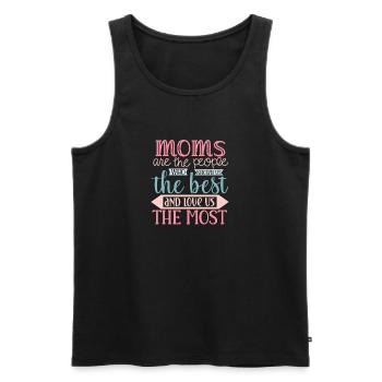 Les mamans nous aiment le plus - Fête des mères - Débardeur bio Premium Homme - noir - Devant - Michal (187cm)