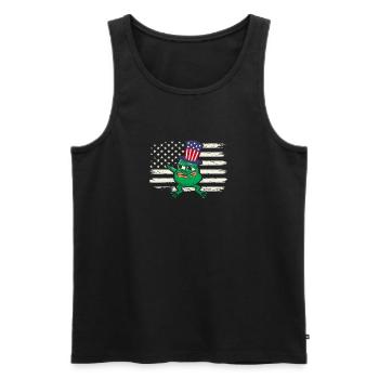 Dab Frog July 4 patriotic USA America - Men's Premium Organic Tank Top - black - Front - Michal (187cm)