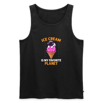 Planet Eis Universum Sommer Astronaut - Männer Premium Bio Tank Top - Schwarz - Vorne - Michal (187cm)