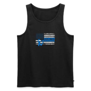 Type 1 Diabetes Awareness American US Flag Blue - Men's Premium Organic Tank Top - black - Front - Michal (187cm)