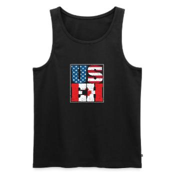 USA Stolz US Flagge Tag USEH Kanadisch Kanada Ahor - Männer Premium Bio Tank Top - Schwarz - Vorne - Michal (187cm)