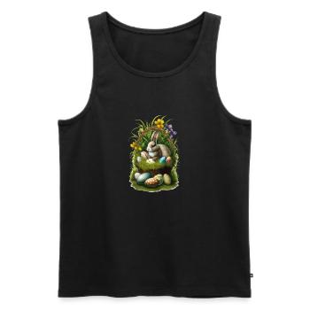 Lapin de Pâques avec œufs de Pâques Pâques - Débardeur bio Premium Homme - noir - Devant - Michal (187cm)