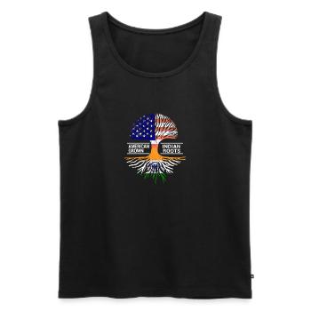 Drapeau américain Inde indienne racines Pendjab - Débardeur bio Premium Homme - noir - Devant - Michal (187cm)