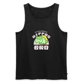 Dicton d’hippopotame - Débardeur bio Premium Homme - noir - Devant - Michal (187cm)