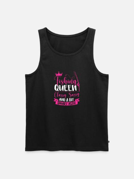 Funny Trout Fishing Queen Women - Men's Premium Organic Tank Top - black