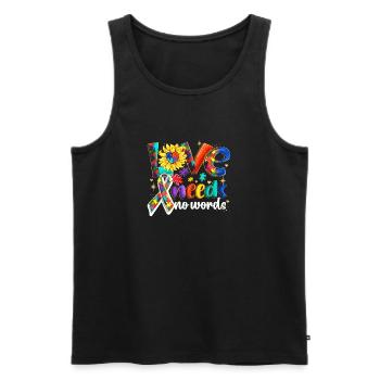 Autismus-Bewusstsein: Liebe braucht keine Worte - Männer Premium Bio Tank Top - Schwarz - Vorne - Michal (187cm)