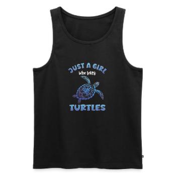 JUSTE UNE FILLE QUI AIME LES TORTUES - Débardeur bio Premium Homme - noir - Devant - AI Model Male 178 light (178cm)