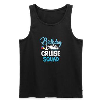 Anniversaire Croisière Escouade Croisière Vacances Drôle d’équipage - Débardeur bio Premium Homme - noir - Devant - Michal (187cm)