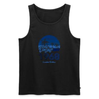 Vintage Year 1968 Limited Edition Blue - Men's Premium Organic Tank Top - black - Front - Michal (187cm)