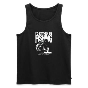 Ich würde lieber Angeln Liebhaber lustig Fischer - Männer Premium Bio Tank Top - Schwarz - Vorne - AI Model Male 178 light (178cm)