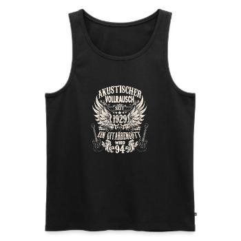 Gitarren Rocker Geburtstag Band Jahrgang 1929 - Männer Premium Bio Tank Top - Schwarz - Vorne - Michal (187cm)