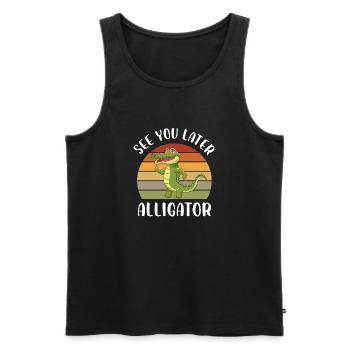 A plus tard Alligator - Débardeur bio Premium Homme - noir - Devant - AI Model Male 178 light (178cm)