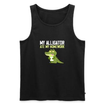 My alligator ate my homework - Männer Premium Bio Tank Top - Schwarz - Vorne - Michal (187cm)