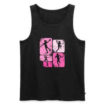 Handball Handball Joueur de handball féminin - Débardeur bio Premium Homme - noir - Devant - Michal (187cm)
