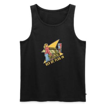 Elektrofahrzeug Elektroauto Rev Up Plug In - Männer Premium Bio Tank Top - Schwarz - Vorne - AI Model Male 178 light (178cm)