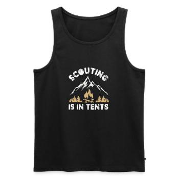 Scouting Is In Tents - Männer Premium Bio Tank Top - Schwarz - Vorne - AI Model Male 178 light (178cm)
