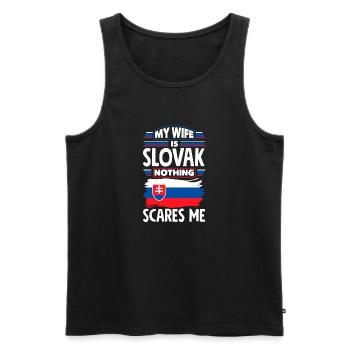 Slowakische Slowakei Slowakische Flagge Zitat - Männer Premium Bio Tank Top - Schwarz - Vorne - AI Model Male 178 light (178cm)