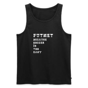 Futnet - parce que le football est trop facile, ballon de tennis - Débardeur bio Premium Homme - noir - Devant - AI Model Male 178 light (178cm)