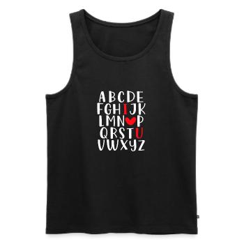 ABC Alphabet I Love You Professeur d’anglais - Débardeur bio Premium Homme - noir - Devant - Michal (187cm)
