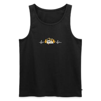 Heartbeat Camping Fun Campfire Lovers Camp - Men's Premium Organic Tank Top - black - Front - Michal (187cm)