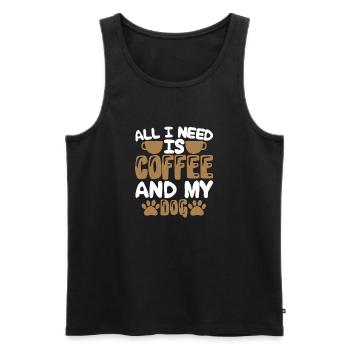 Dog Coffee Dog Café Labrador Coffee Dog Owner - Men's Premium Organic Tank Top - black - Front - AI Model Male 178 light (178cm)