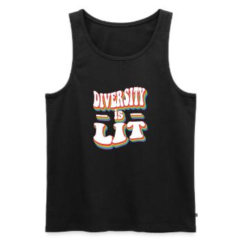 La diversité est éclairée - Pride Rainbow LGBTQ+ - Débardeur bio Premium Homme - noir - Devant - AI Model Male 178 light (178cm)