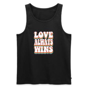 Love Always Wins Pride Rainbow LGBTQ+ - Men's Premium Organic Tank Top - black - Front - Michal (187cm)
