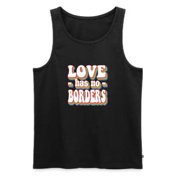 Love Has No Borders Pride Rainbow LGBTQ+ - Men's Premium Organic Tank Top - black - Front - Michal (187cm)