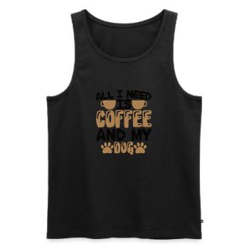 Dog Coffee Dogs Coffee Dog Owner Café Labrador - Men's Premium Organic Tank Top - black - Front - AI Model Male 178 light (178cm)