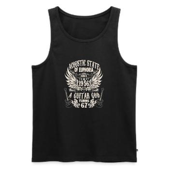 Hobby Musician Guitarist Birthday 1956 - Men's Premium Organic Tank Top - black - Front - Michal (187cm)
