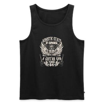 Guitarists Birthday Quote born 1939 84 - Men's Premium Organic Tank Top - black - Front - Michal (187cm)