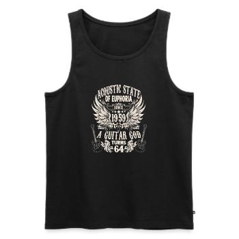 Gitarristen Geburtstag 1959 64 Jahre - Männer Premium Bio Tank Top - Schwarz - Vorne - AI Model Male 178 light (178cm)