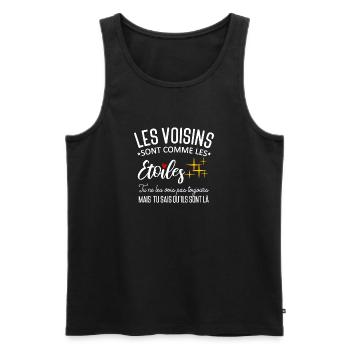 Meilleur Voisin Etoile Fête - Débardeur bio Premium Homme - noir - Devant - Michal (187cm)