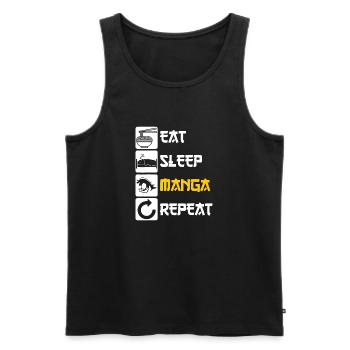Eat Sleep Manga Repeat - Men's Premium Organic Tank Top - black - Front - AI Model Male 178 light (178cm)