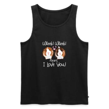 Wheek I Love You Guinea Pig Vêtements Cavy - Débardeur bio Premium Homme - noir - Devant - AI Model Male 178 light (178cm)