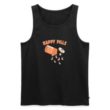 Happy Pills Rabbit Funny Farm Animal Lovers Humor - Men's Premium Organic Tank Top - black - Front - Michal (187cm)