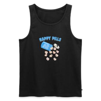 Happy Pills Farm Animal Drôle de mouton Amants Humour - Débardeur bio Premium Homme - noir - Devant - Michal (187cm)