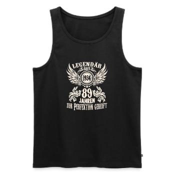 89 Jahre Geburtstag Ehrentags Wiegenfest Sprüche - Männer Premium Bio Tank Top - Schwarz - Vorne - AI Model Male 178 light (178cm)