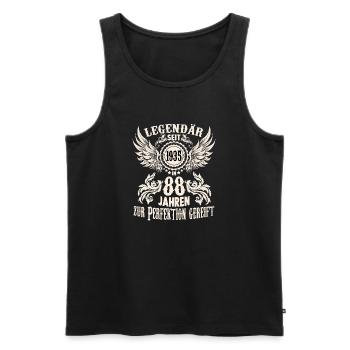 Eine Legende wird 88 Geburtstag Shirt zum Ehrentag - Männer Premium Bio Tank Top - Schwarz - Vorne - AI Model Male 178 light (178cm)