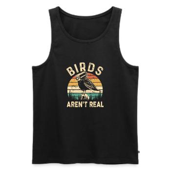 Lustige Retro-Vintage-Vögel sind keine echten Vogelspione - Männer Premium Bio Tank Top - Schwarz - Vorne - Michal (187cm)