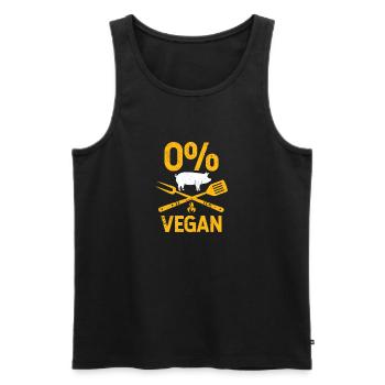 0% Vegans Funny Meat Eaters Smokers Grill Chef - Men's Premium Organic Tank Top - black - Front - AI Model Male 178 light (178cm)